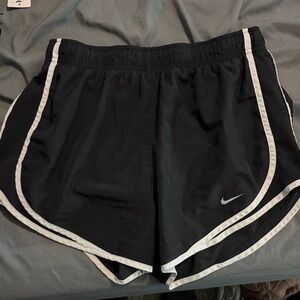 Nike Women's Black and White Athletic Shorts